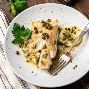 Cod piccata recipe featured image.