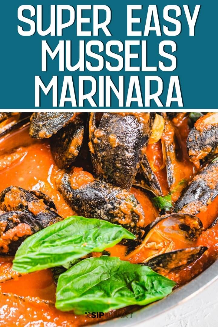 Mussels marinara Pinterest image.